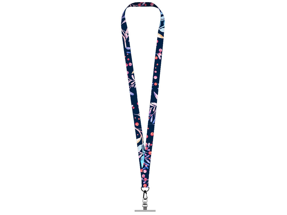 Ланъярд 2 см под сублимацию с трендовым карабином и металлическим держателем для телефона, черный