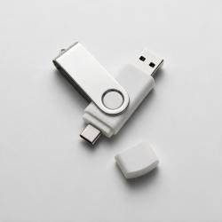 USB3.0/USB Type-C флешка на 16 Гб Квебек C, белый