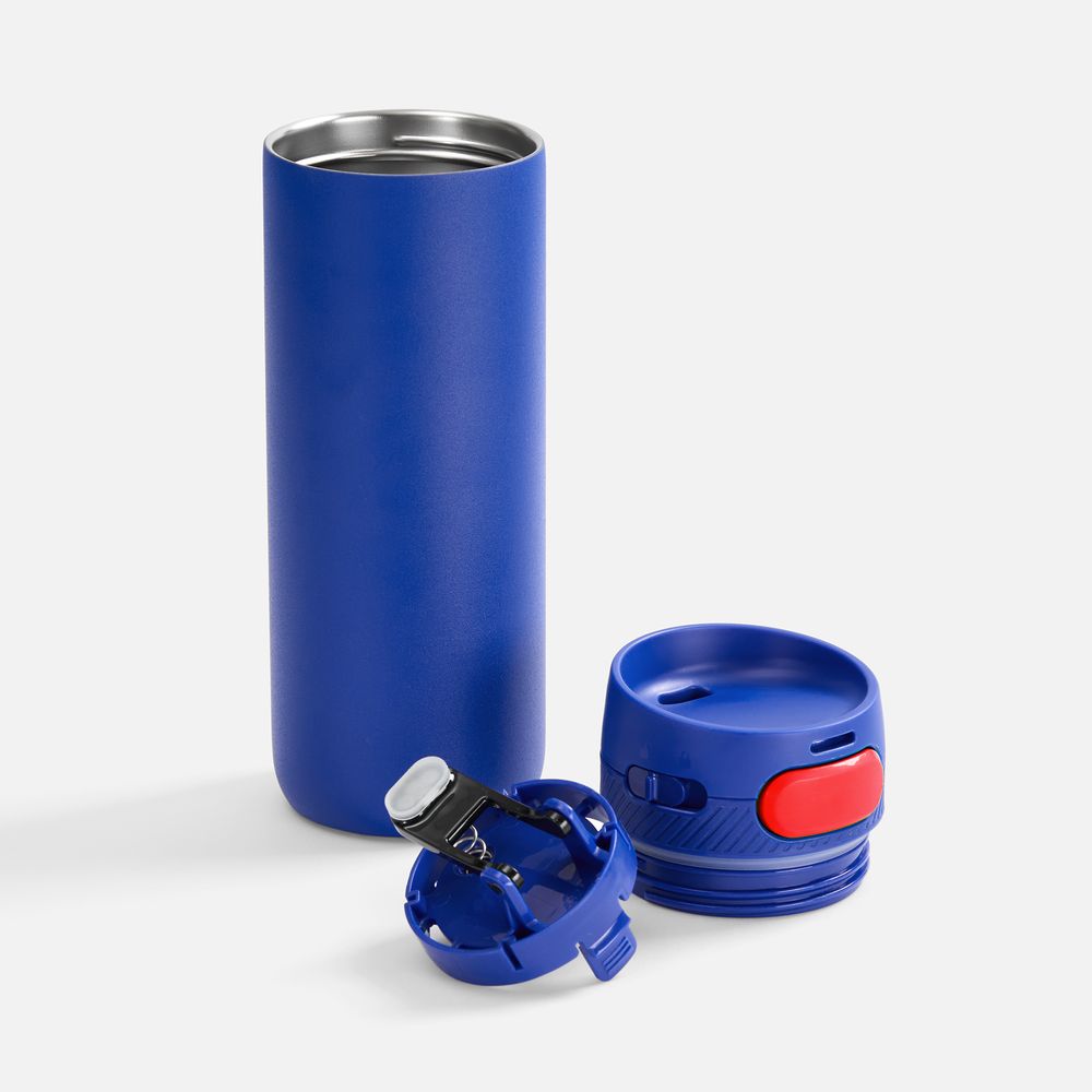 Термостакан X1 с цветной кнопкой, синий с красным