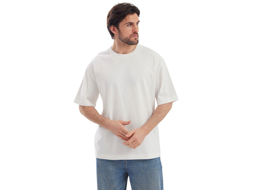 Футболка Kyoto из джерси 180 г/м2 с пич отделкой, унисекс, молочный