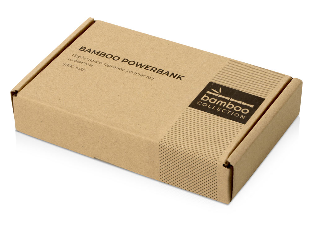 Внешний аккумулятор из бамбука Bamboo, 5000 mAh Внешний аккумулятор из бамбука Bamboo, 5000 mAh