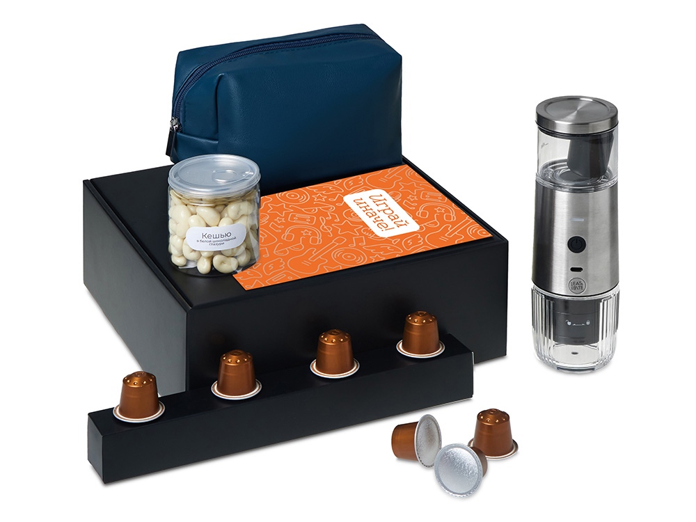 Подарочный набор Re:y. Boost с кофемашиной, капсулами и косметичкой Подарочный набор Re:y. Boost с кофемашиной, капсулами и косметичкой