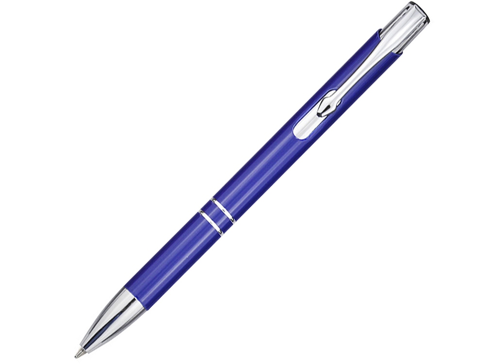Шариковая ручка Moneta из переработанного алюминия (черные чернила) - Королевский синий