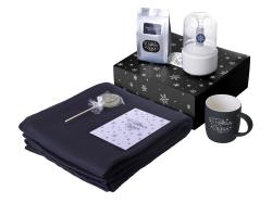 Подарочный набор с пледом, увлажнителем и кружкой, черный Подарочный набор с пледом, увлажнителем и кружкой, черный