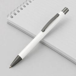 Ручка металлическая soft touch шариковая Tender, белый/серый Ручка металлическая soft touch шариковая Tender, белый/серый