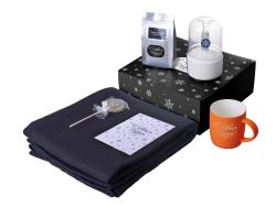 Подарочный набор с пледом, увлажнителем и кружкой, оранжевый Подарочный набор с пледом, увлажнителем и кружкой, оранжевый