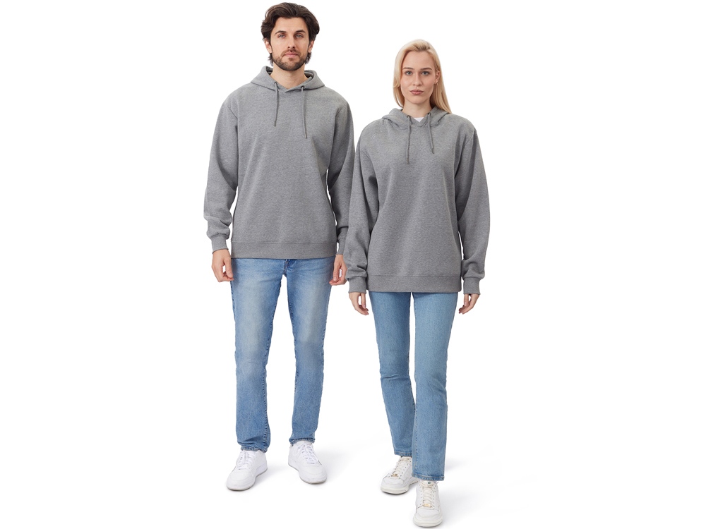 Толстовка с капюшоном Lisbon унисекс, серый меланж