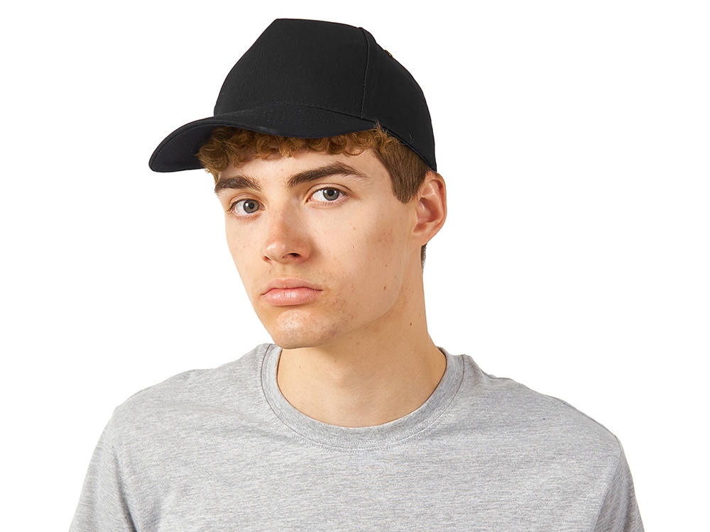 Бейсболка New York  5-ти панельная  с металлической застежкой и фурнитурой, черный