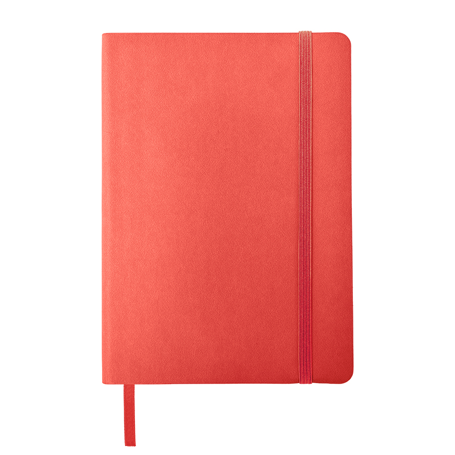 Бизнес-блокнот "RILY", формат А5,  красный, блок в точку