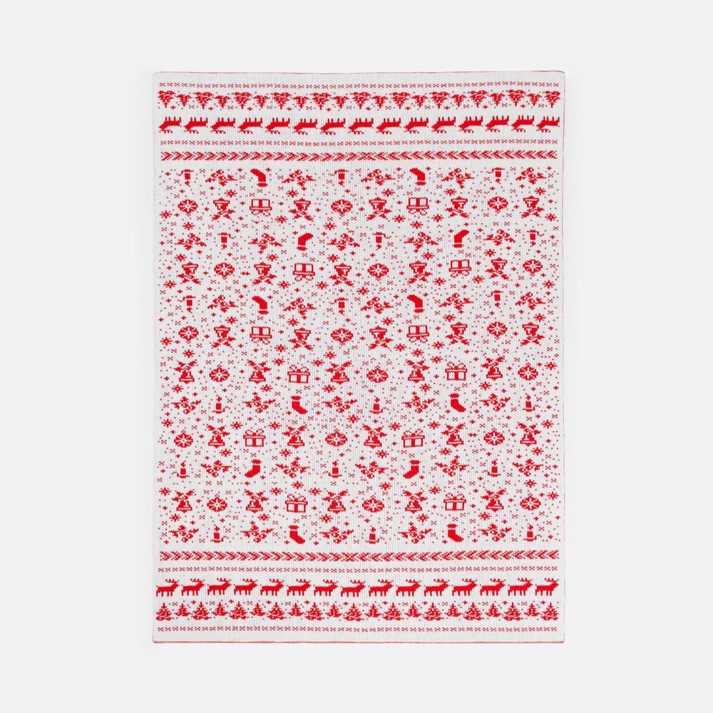 Плед Holidale, красный с молочным