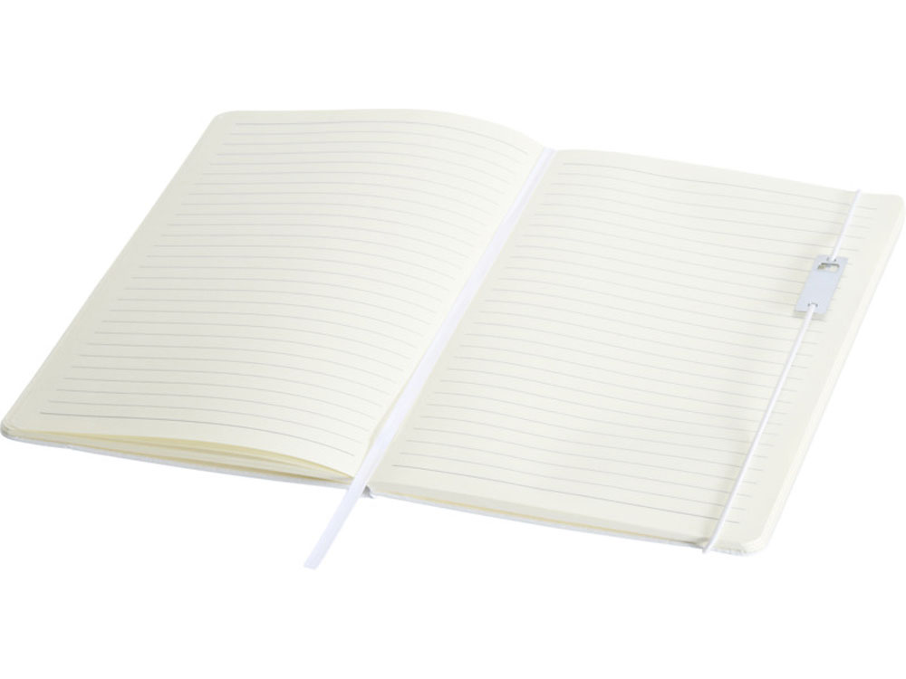 Набор Legato Elegance из блокнота формата А5 в твердой обложке и ручки-роллера, белый/белый