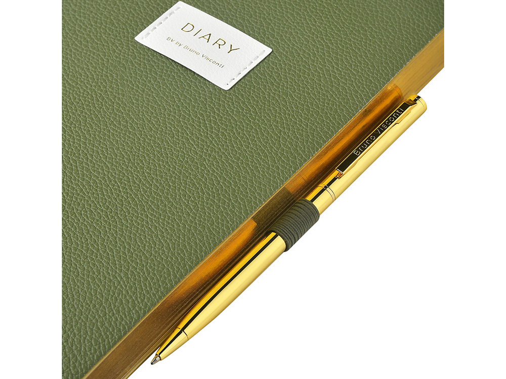 Ежедневник недатированный А5 Verde с нашивкой, зеленый