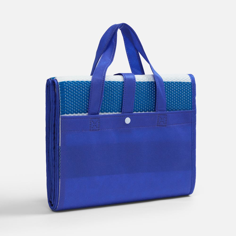 Складной коврик для пляжа и пикника Coastella, синий с белым Складной коврик для пляжа и пикника Coastella, синий с белым