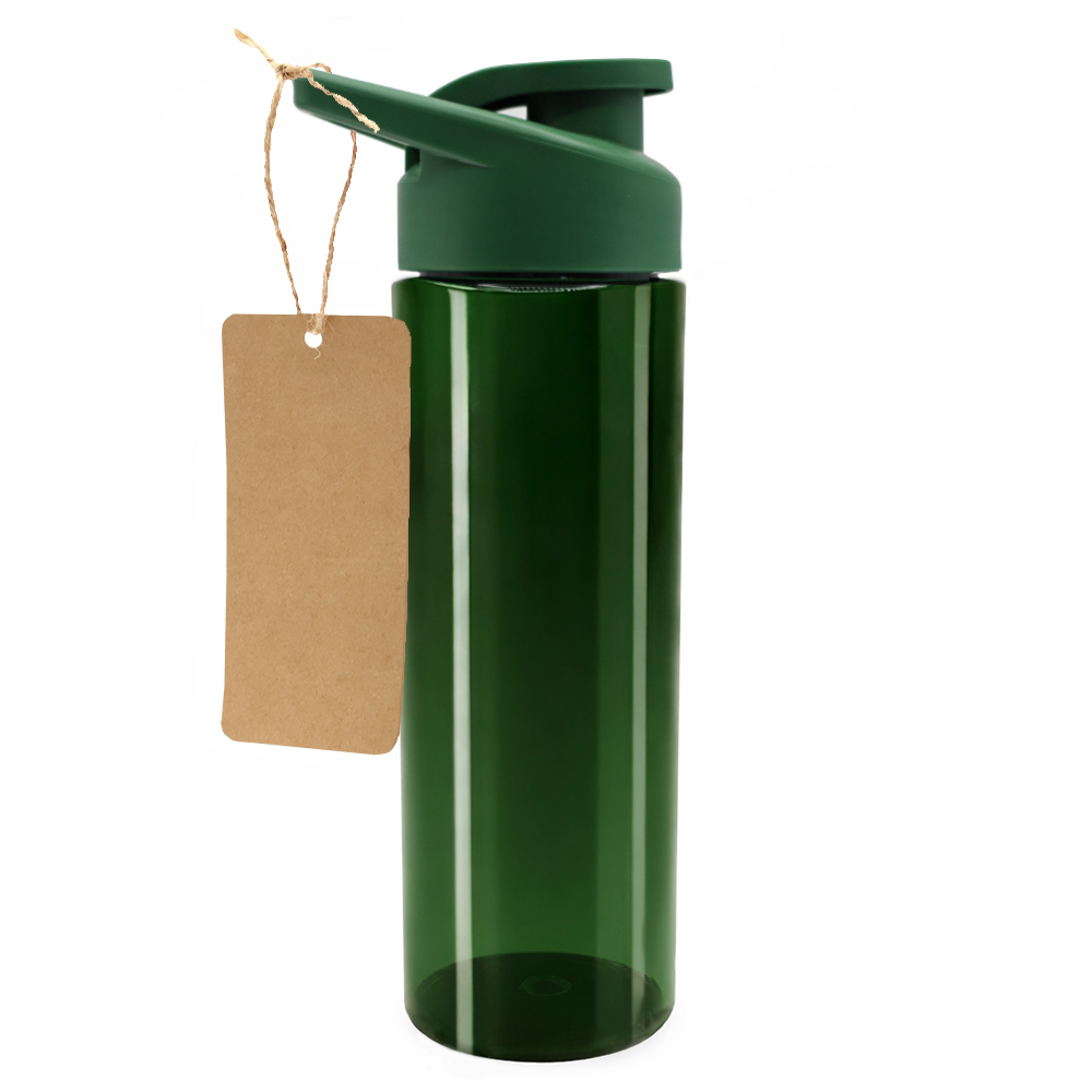 Пластиковая бутылка Ronny To Go с биркой, тёмно-зелёная Пластиковая бутылка Ronny To Go с биркой, тёмно-зелёная