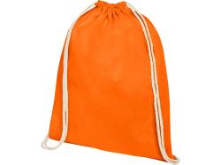Рюкзак со шнурком Oregon из хлопка плотностью 140 г/м², оранжевый