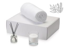 Подарочный набор White light 2.0 с пледом, диффузором, насыпной свечой
