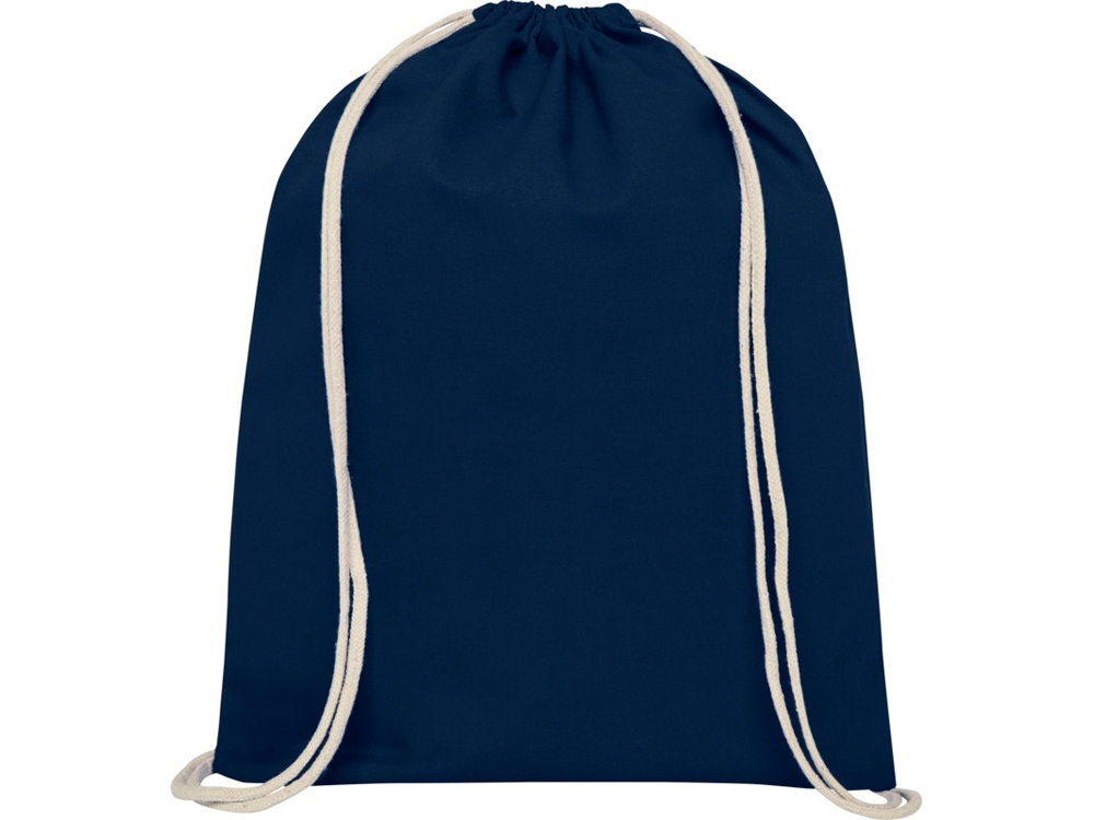 Рюкзак со шнурком Oregon из хлопка плотностью 140 г/м², темно-синий