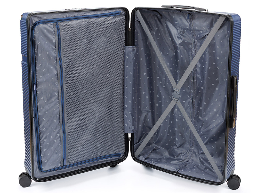 Чемодан TORBER Onego, синий, ABS-пластик, 79,5 х 51 х 29 см, 103 л