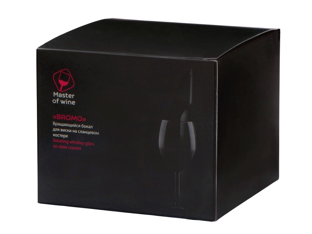 Вращающийся бокал для виски на сланцевом костере Bromo