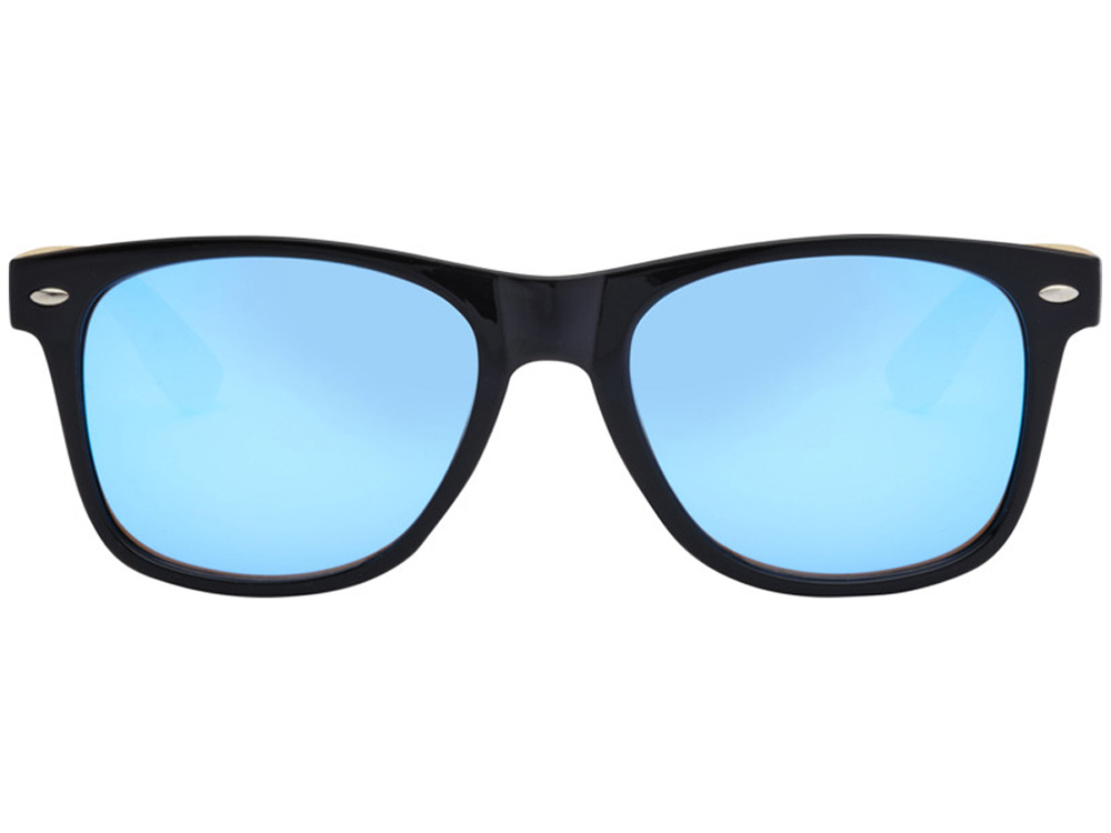 Солнцезащитные очки Hue с бамбуковыми дужками - Cиний / Натуральный