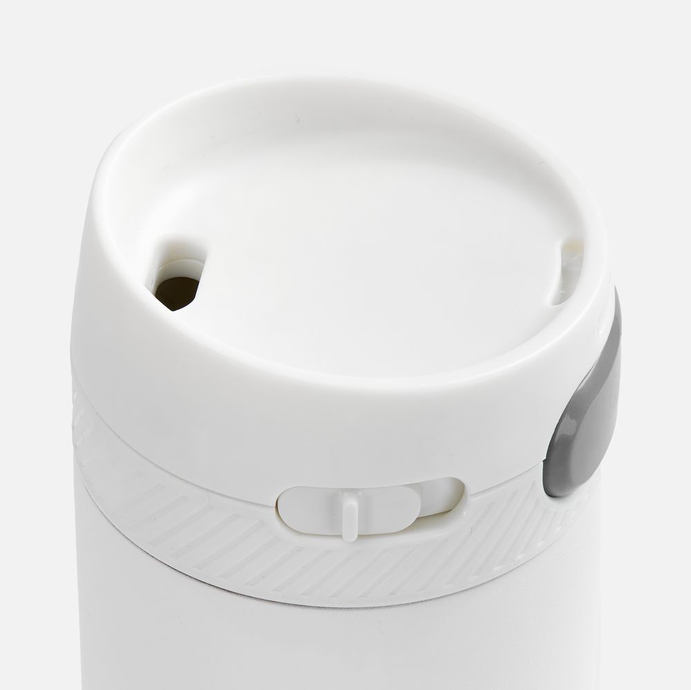 Термостакан X1 с цветной кнопкой, белый с серым