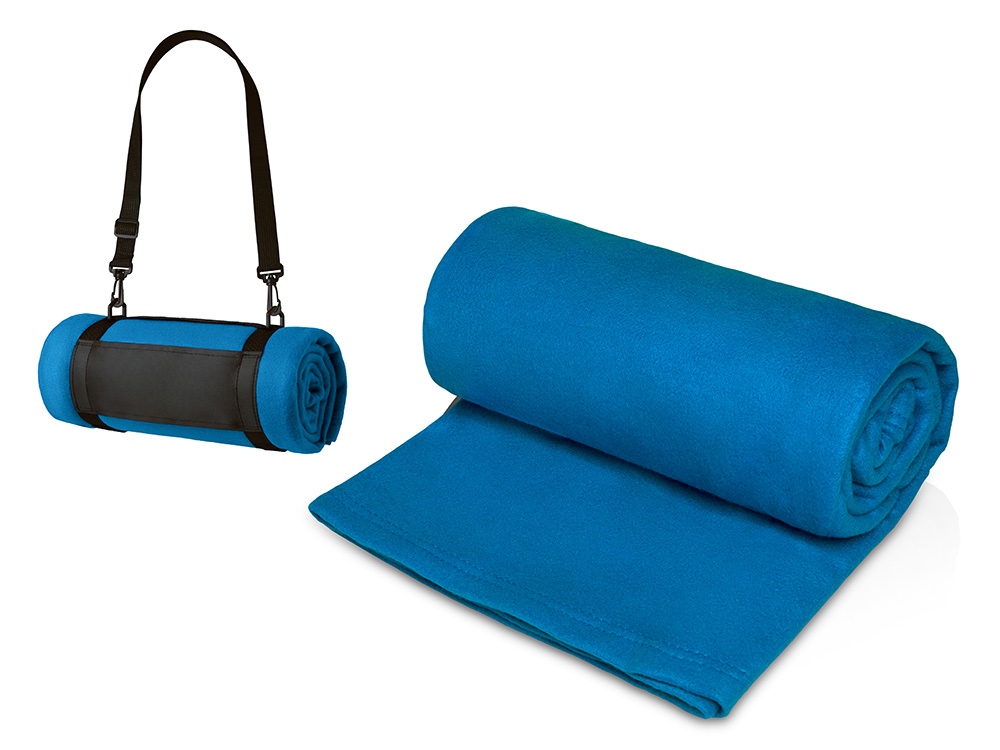 Плед Нежность с плечевым ремнем, синий