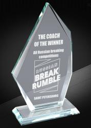 Награда из стекла с лазерной гравировкой