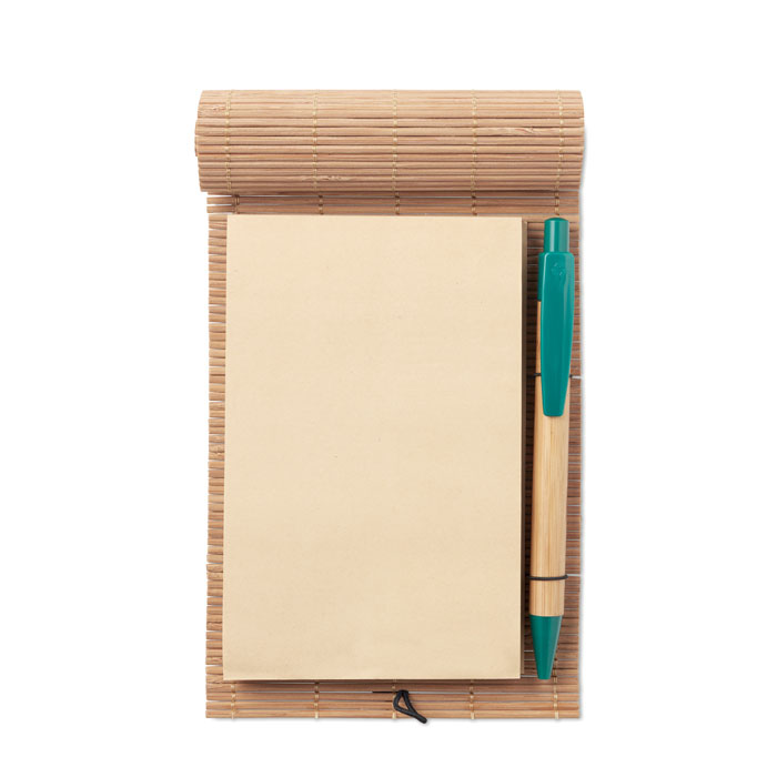 Блокнот бамбуковый с ручкой
