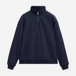 Толстовка на молнии унисекс FLOW, темно-синяя, размер 3XL/4XL