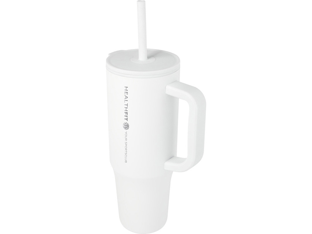 Brady термостакан с силиконовой трубочкой, 900 мл, сертифицированный согласно RCS- Белый
