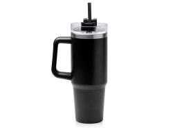 Термокружка Крэнстон с двойными стенками из переработанной нержавеющей стали, черный