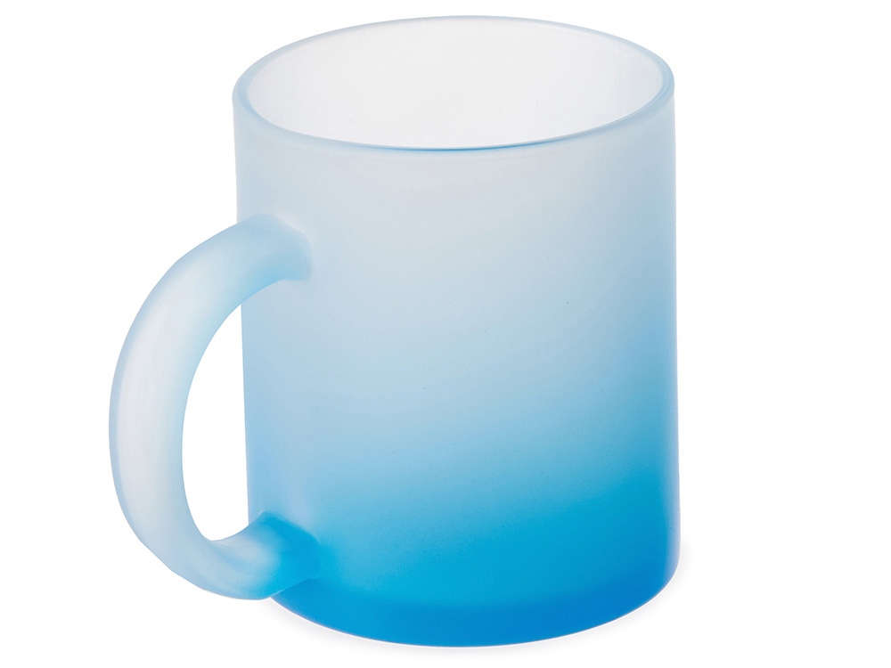Стеклянная матовая кружка Омбре с градиентом для сублимации, синий