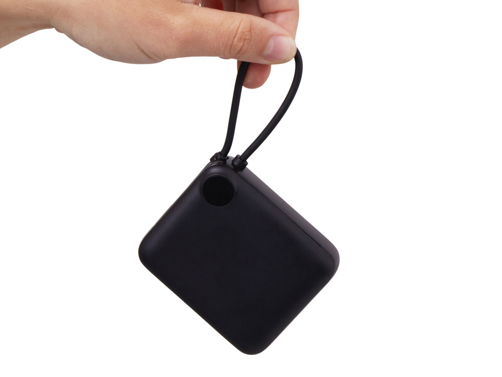 Внешний аккумулятор со встроенным кабелем Liri, QC/PD, 10000 мАч, черный