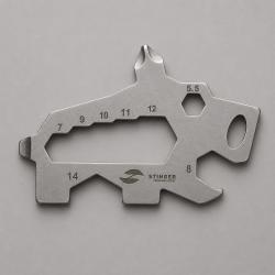 Мини-мультитул карманный Stinger, 61 x 35 мм, 5 функций, кабан, нержавеющая сталь, серебристый, в блистере
