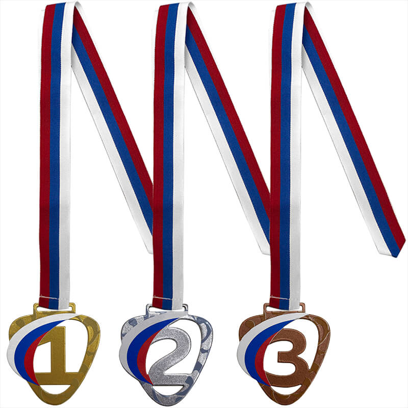 Комплект медалей Зореслав 1,2,3 место с лентами триколор