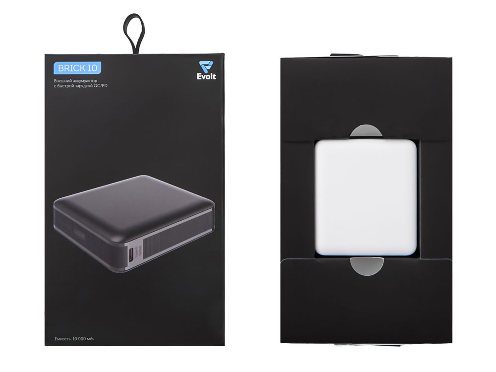Внешний аккумулятор Brick 10 с быстрой зарядкой QC/PD, 10000 мАч, белый