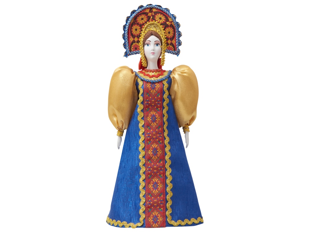 Подарочный набор: кукла фарфоровая, мед, синий Подарочный набор: кукла фарфоровая, мед, синий