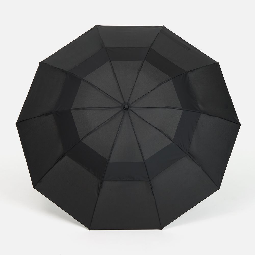 Зонт обратного сложения twoGether с двойным куполом, черный