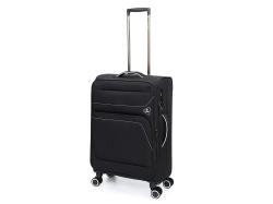 Чемодан TORBER НЕРО, чёрный, переработанный ПЭТ, 44 х 25 х 67 см, 63 л