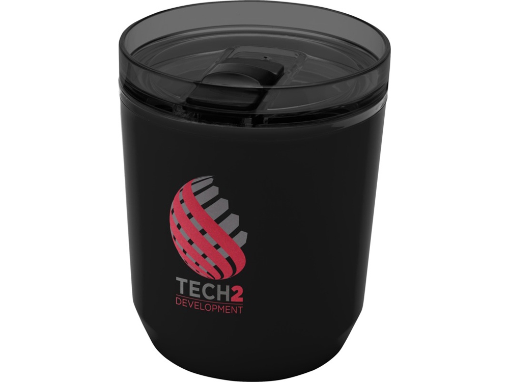 Hudson кружка из переработанного пластика с двойными стенками объемом 180 мл, сплошной черный