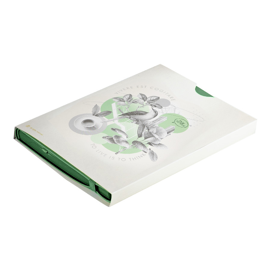 Бизнес-блокнот "RILY", формат А5,  зеленый, блок в точку