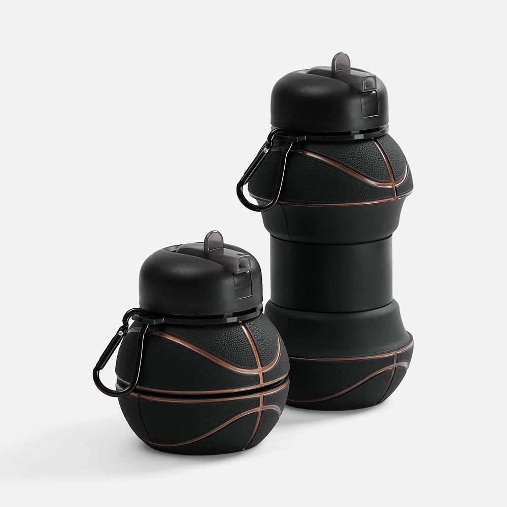 Складная бутылка для воды Basketball Flex, черная Складная бутылка для воды Basketball Flex, черная