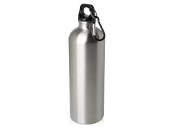 Одностенная бутылка для воды с карабином Oregon, изготовленная из нержавеющей стали, сертифицированной по стандарту RCS, объемом 750 мл - Серебряный
