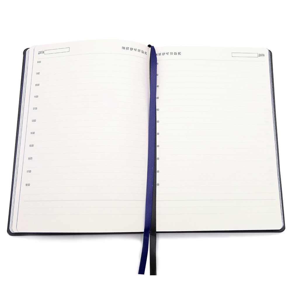 Ежедневник A5 недатированный Efemero в мягком переплёте, черный/темно-синий