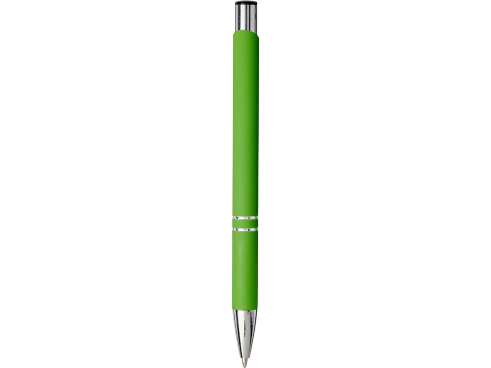 Шариковая кнопочная ручка Moneta с матовым антискользящим покрытием, лайм