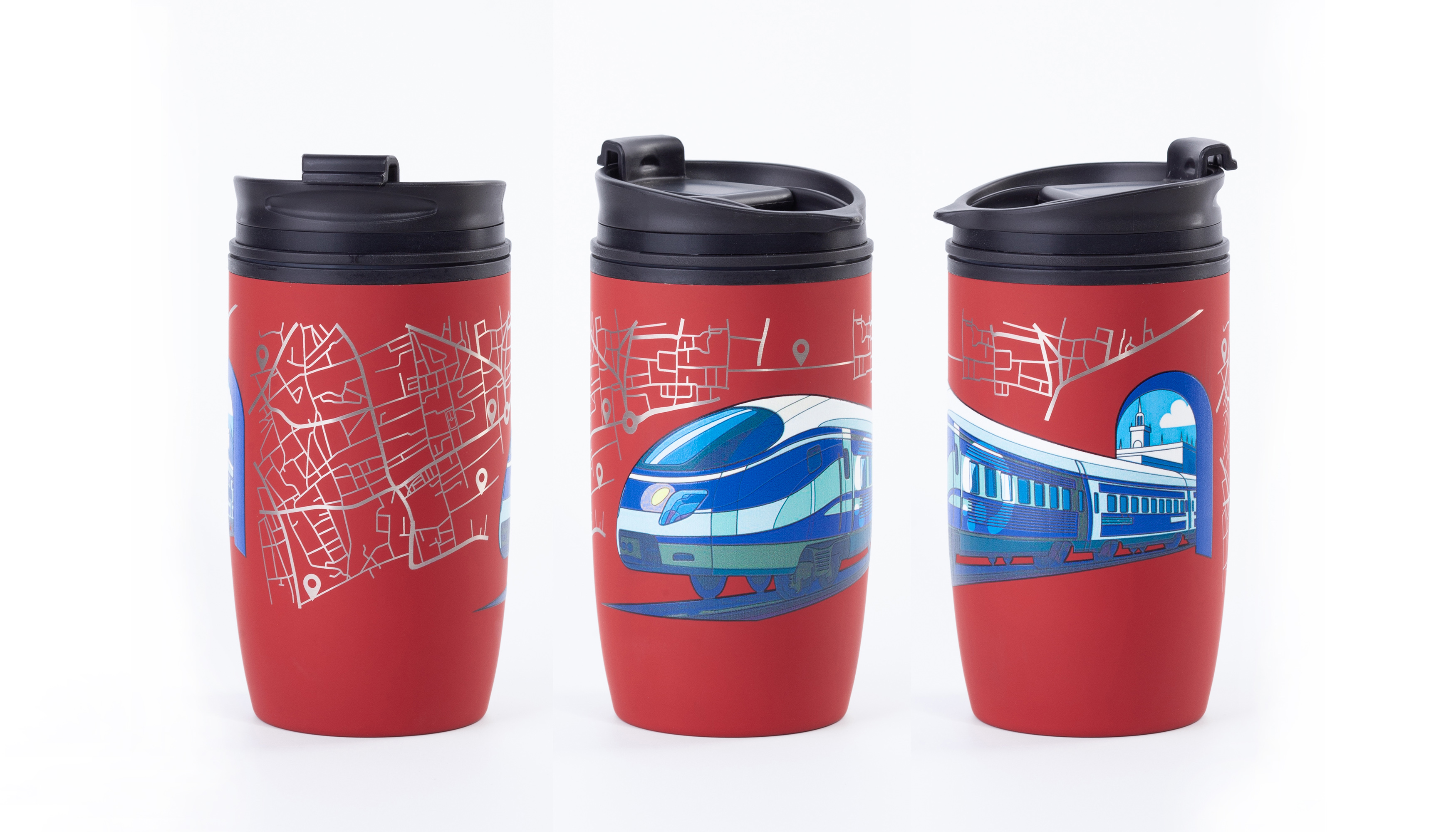 Термостакан "Unicup_Поезд" 300 мл, покрытие soft touch Термостакан "Unicup_Поезд" 300 мл, покрытие soft touch