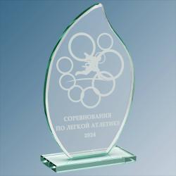 Награда из стекла с лазерной гравировкой