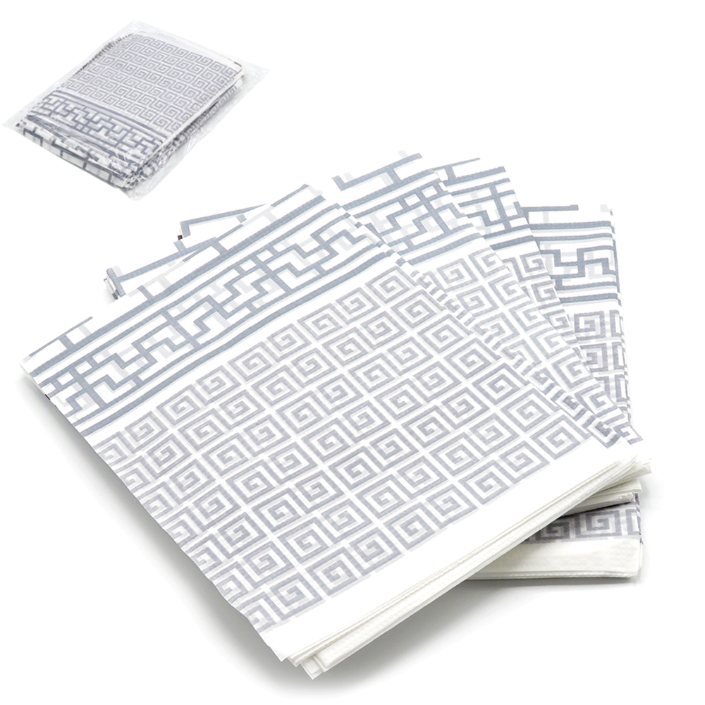 Биоразлагаемая скатерть, бело-серая, набор 5шт