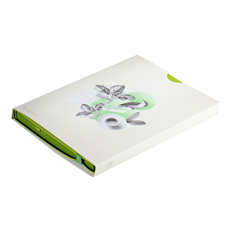 Бизнес-блокнот "RILY", формат А5,  зеленое яблоко, блок в точку