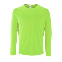 Футболка с длинным рукавом Sporty LSL Men, неоново-зеленая Футболка с длинным рукавом Sporty LSL Men, неоново-зеленая